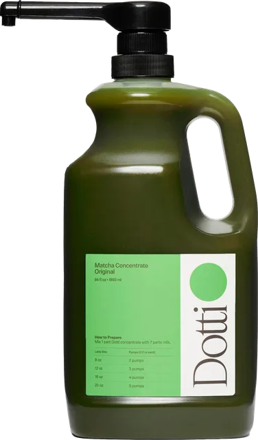 Garrafa de concentrado de matcha Dotti Original de 64 fl oz con bomba dosificadora
